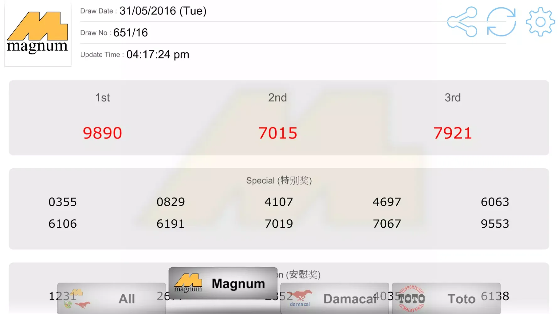 B 4D Result Malaysia Screenshots