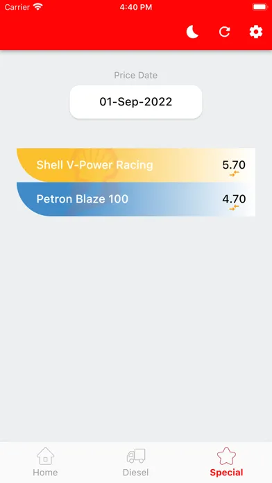 Zrzuty ekranu Weekly Petrol Price Malaysia
