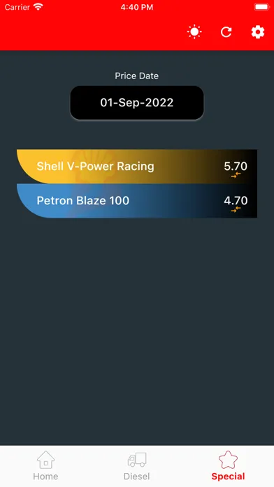 Zrzuty ekranu Weekly Petrol Price Malaysia