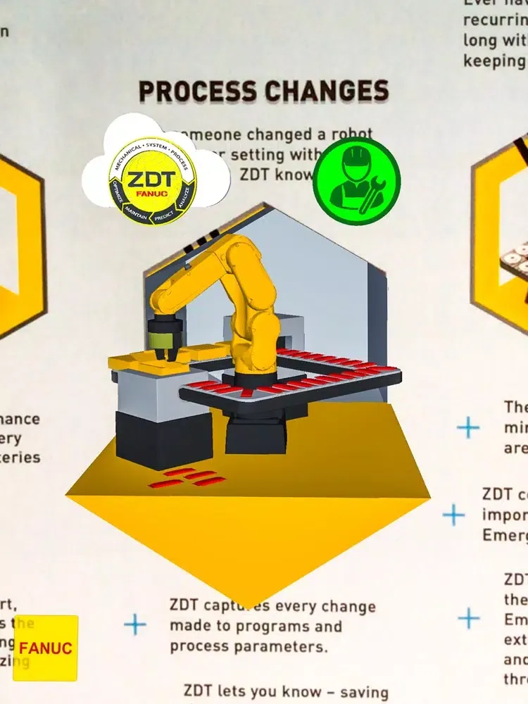 Zrzuty ekranu FANUC ZDT AR iPad 