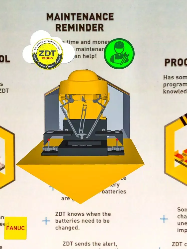 Zrzuty ekranu FANUC ZDT AR iPad 
