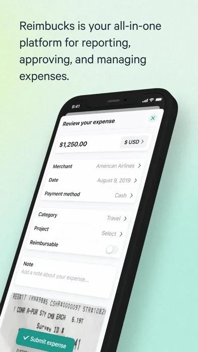 Capturas de tela do Reimbucks: Reimburse Expenses