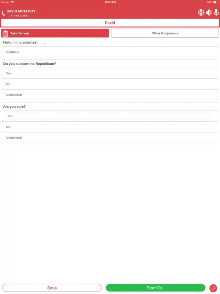 Advantage 3 Red Dialer iPad  スクリーンショット