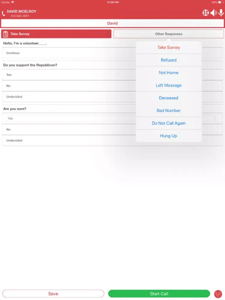Advantage 3 Red Dialer iPad  スクリーンショット