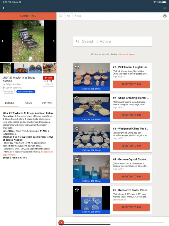 Briggs Auction iPad 应用截图
