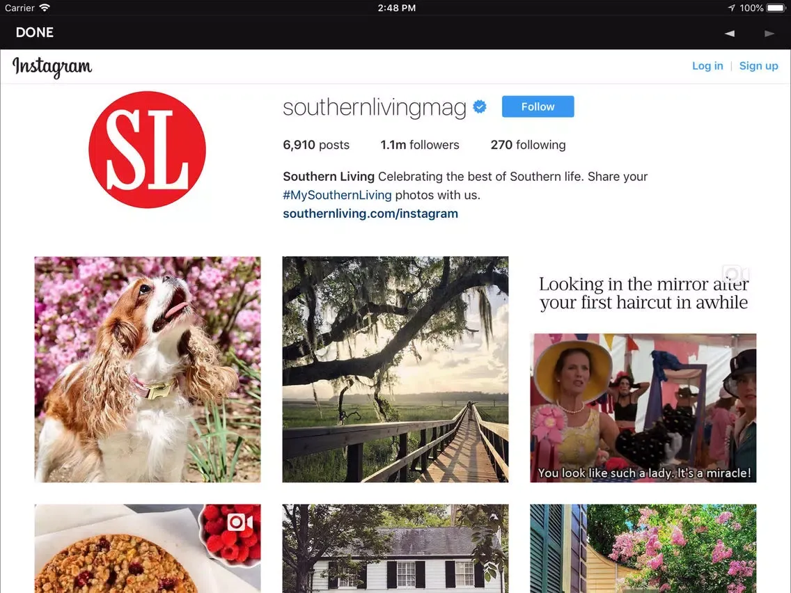 Tangkapan layar Southern Living Idea House iPad 