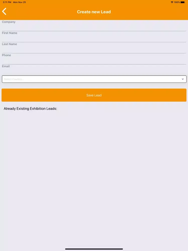 Tangkapan layar iFair Lead Management v2 iPad 