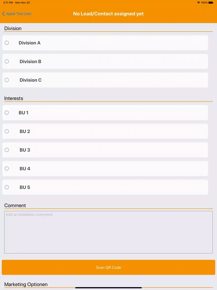 Tangkapan layar iFair Lead Management v2 iPad 