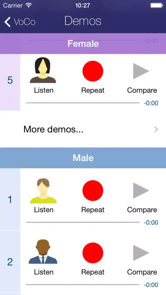 VoCo Vocal Coach Screenshots