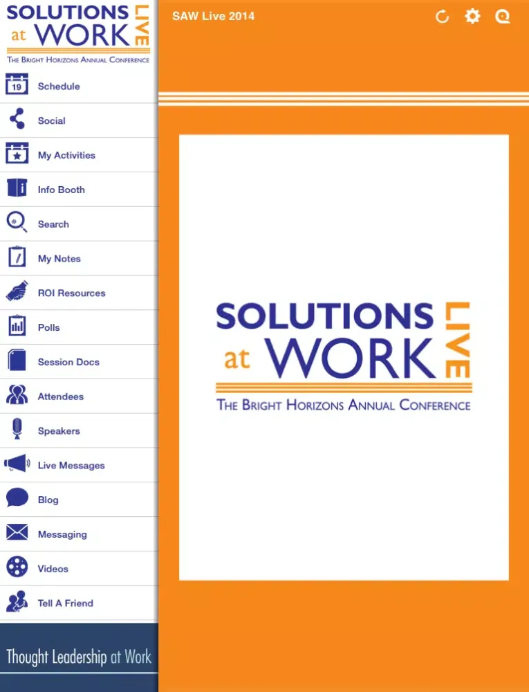 Ảnh chụp màn hình của Solutions at Work LIVE 2014 iPad 