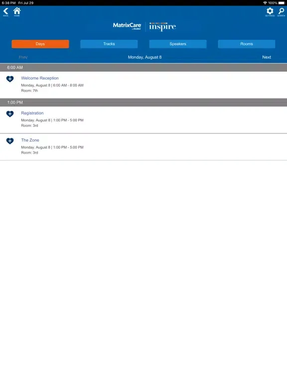 Capturas de pantalla de MatrixCare Inspire 2022 iPad 