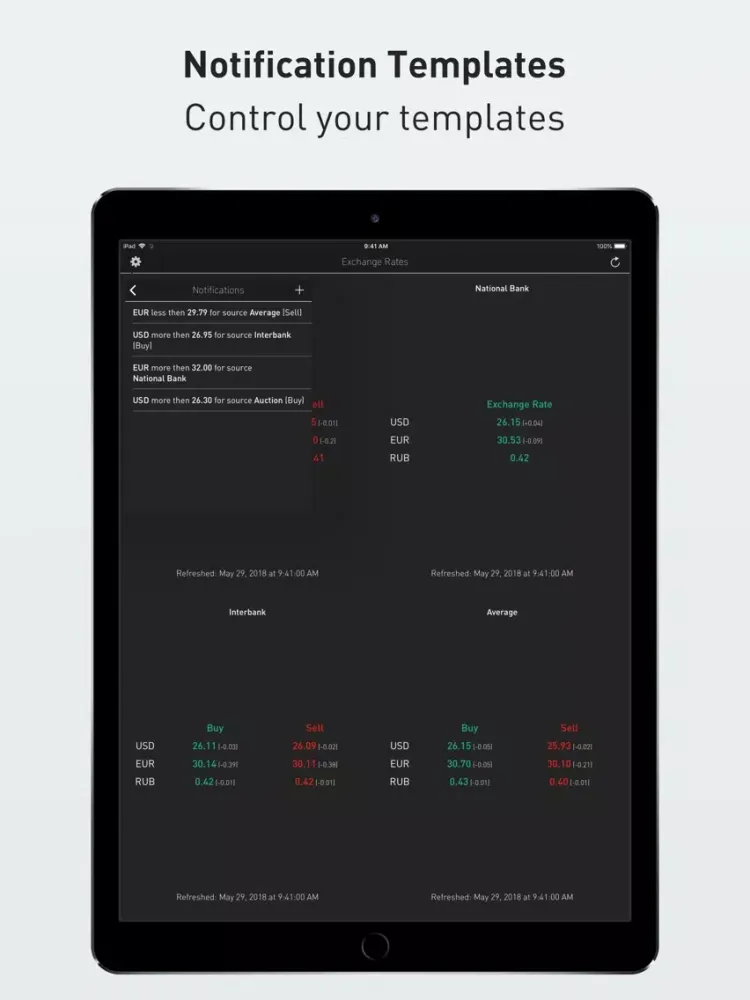 Tangkapan layar Hryvnia iPad 