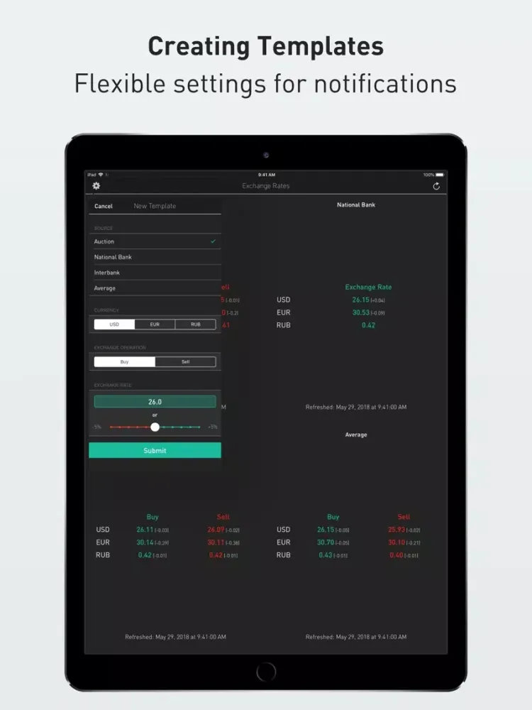 Tangkapan layar Hryvnia iPad 