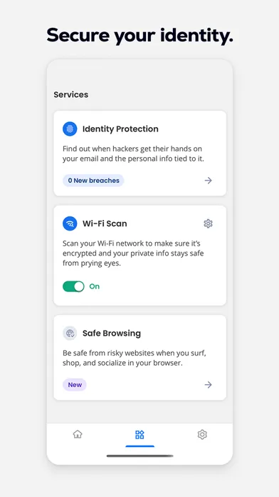 Tangkapan skrin Brightspeed Security by McAfee