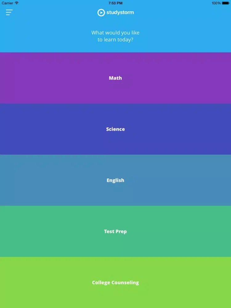 Brightstorm - Learn math, science, SAT, ACT, English from expert teachers iPad 應用截圖