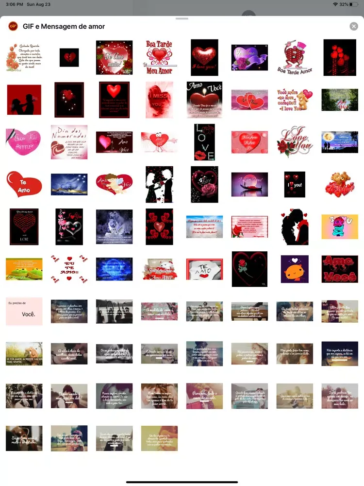 Captures d'écran de GIF e Mensagem de amor iPad 