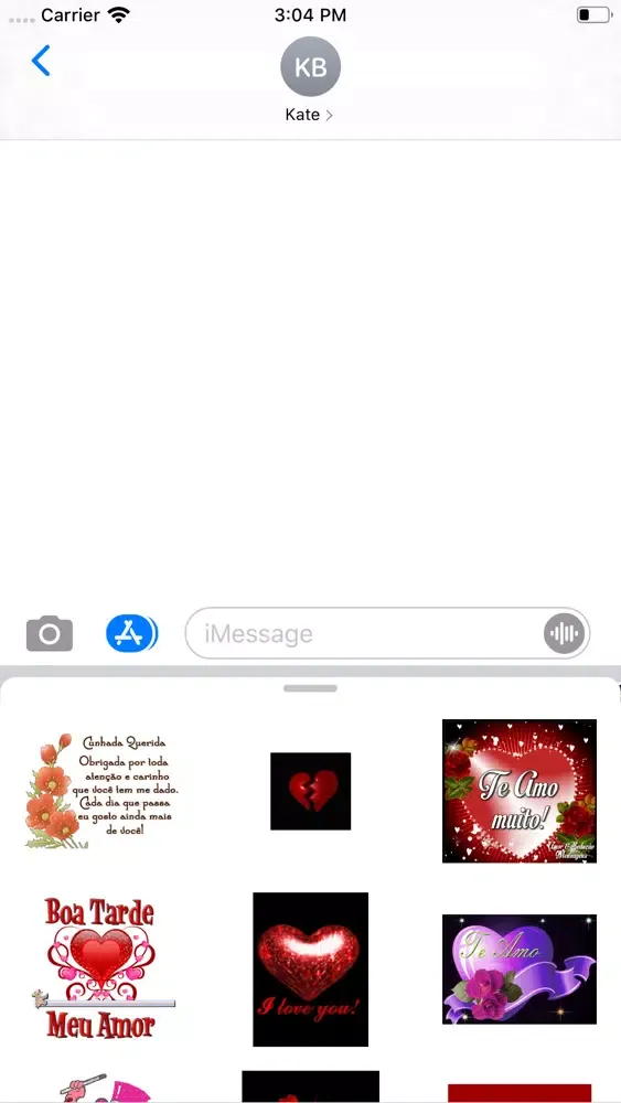 Captures d'écran de GIF e Mensagem de amor
