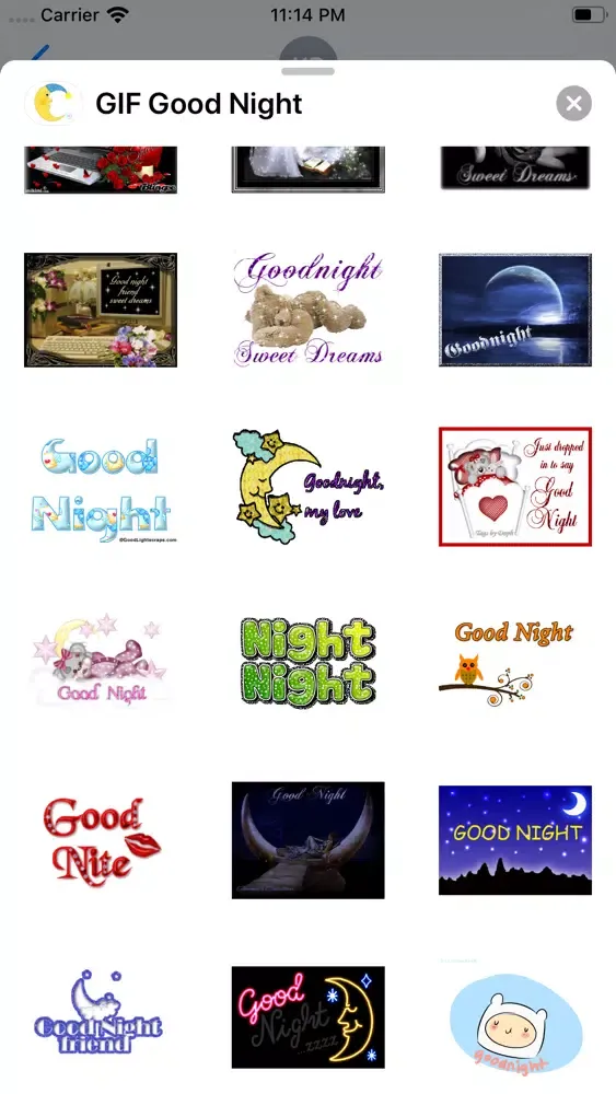 GIF Good Night Screenshots
