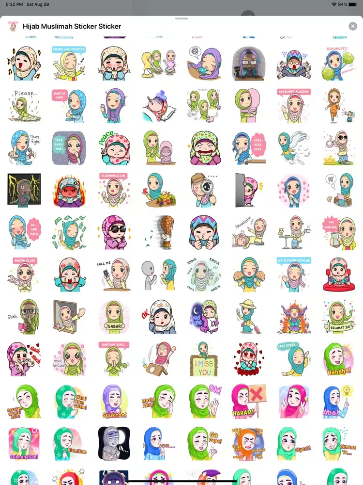 Hijab Muslimah Sticker iPad  স্ক্রিনশট