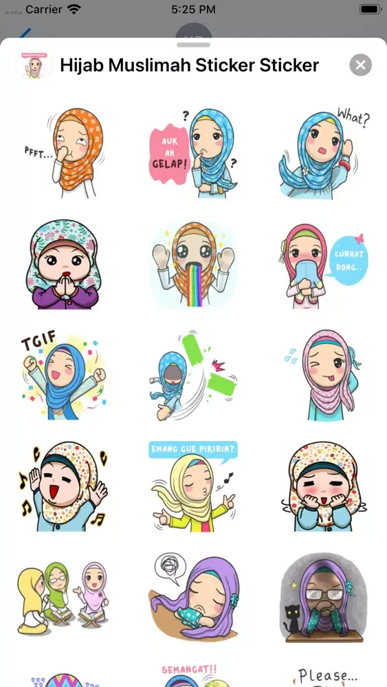 Hijab Muslimah Sticker স্ক্রিনশট