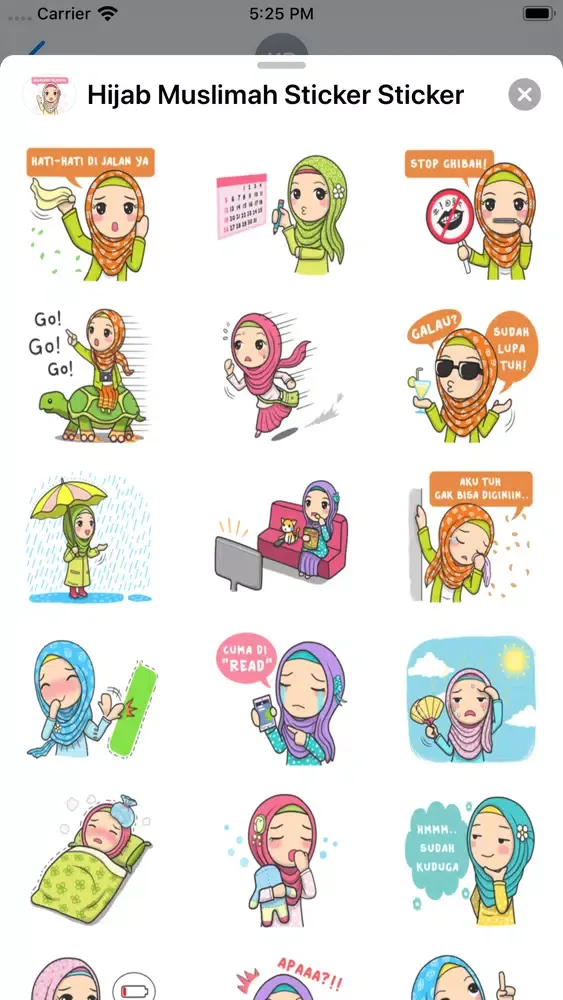 Hijab Muslimah Sticker স্ক্রিনশট