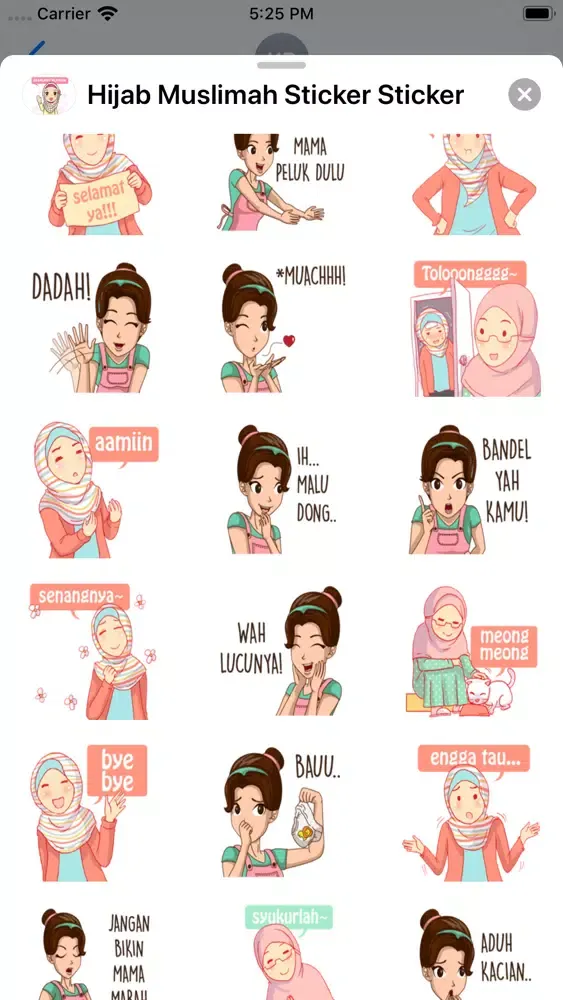 Hijab Muslimah Sticker স্ক্রিনশট