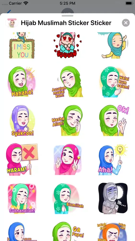Hijab Muslimah Sticker স্ক্রিনশট