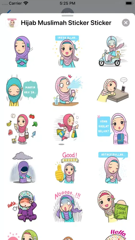 Hijab Muslimah Sticker স্ক্রিনশট