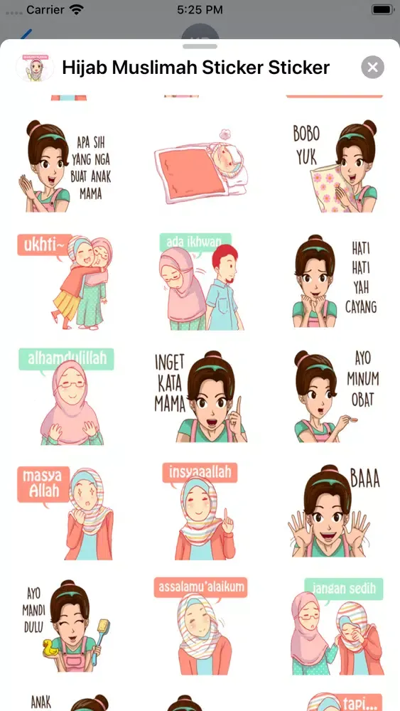 Hijab Muslimah Sticker স্ক্রিনশট