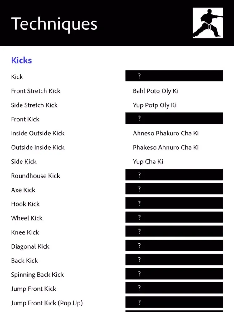 Zrzuty ekranu Tang Soo Do Study Guide iPad 