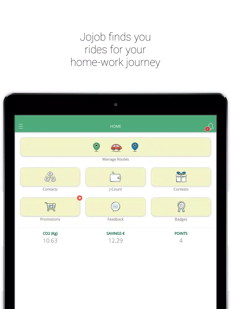 Captures d'écran de Jojob, Corporate Carpooling iPad 