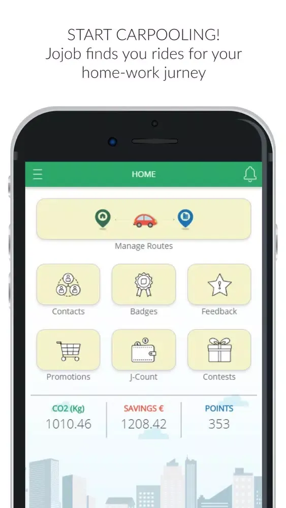 Captures d'écran de Jojob, Corporate Carpooling