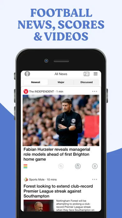 Ảnh chụp màn hình của Football News, Scores & Videos