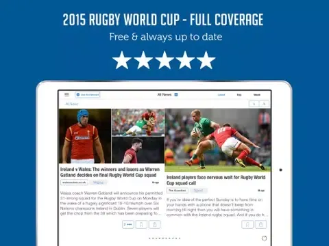 Sportfusion - Rugby World Cup 2015 Unofficial News & Live Scores iPad  स्क्रीनशॉट