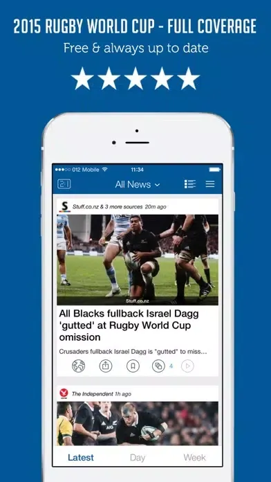 Sportfusion - Rugby World Cup 2015 Unofficial News & Live Scores स्क्रीनशॉट
