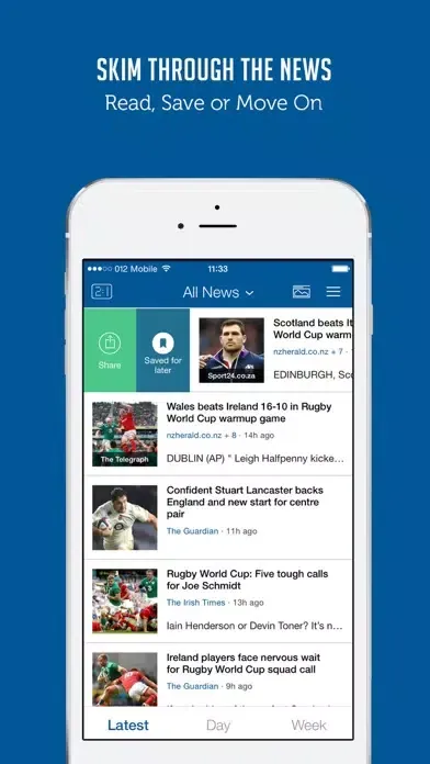 Sportfusion - Rugby World Cup 2015 Unofficial News & Live Scores स्क्रीनशॉट