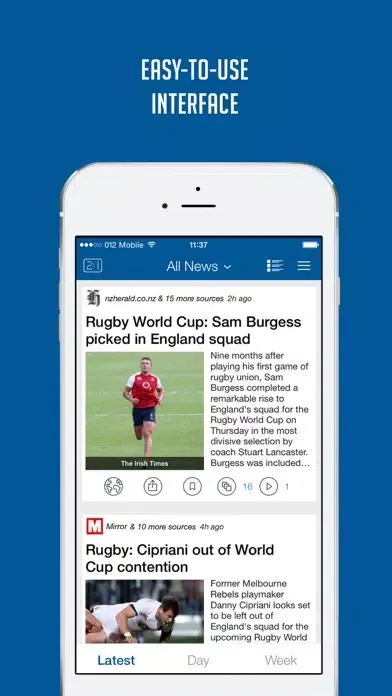 Sportfusion - Rugby World Cup 2015 Unofficial News & Live Scores स्क्रीनशॉट