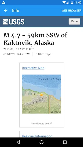 Zrzuty ekranu Earthquake + Alerts, Map & Inf