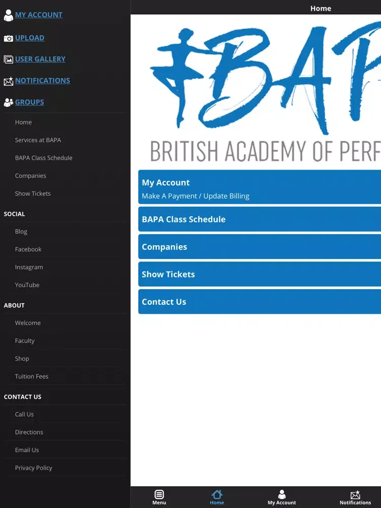 British Acad. Performing Arts iPad 应用截图