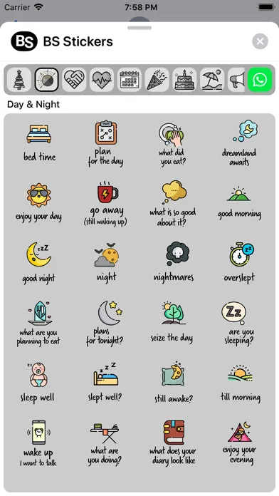 Tangkapan skrin BS Stickers