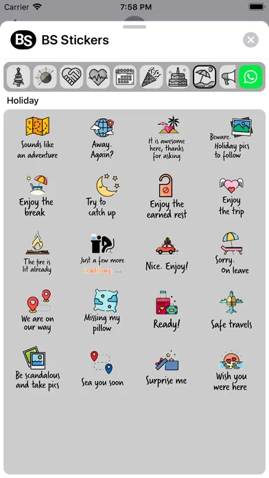 Tangkapan skrin BS Stickers