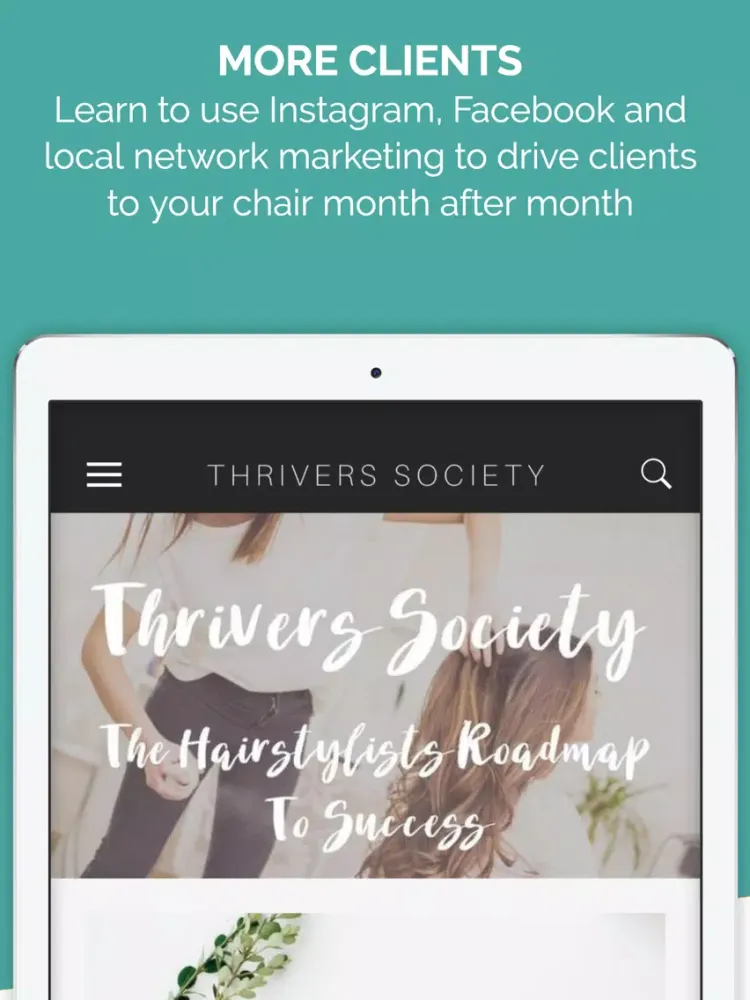 Tangkapan skrin Britt Seva - Thrivers Society iPad 