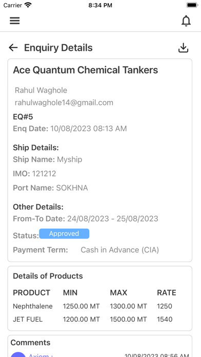 Tangkapan skrin Axiom Connect App