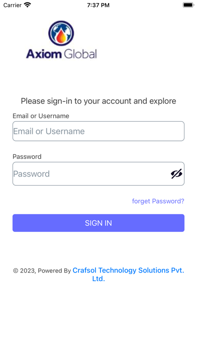 Tangkapan skrin Axiom Connect App