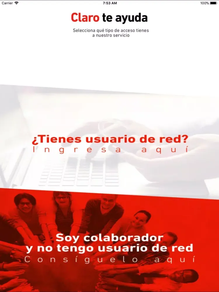 Tangkapan skrin Claro te ayuda iPad 
