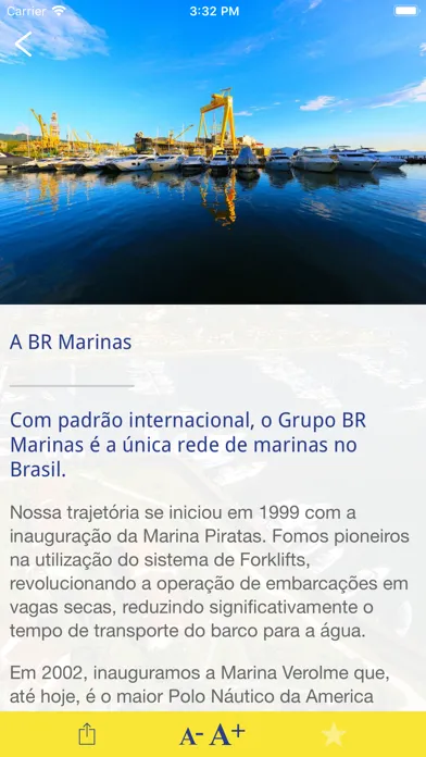 Capturas de tela do BR Marinas APP