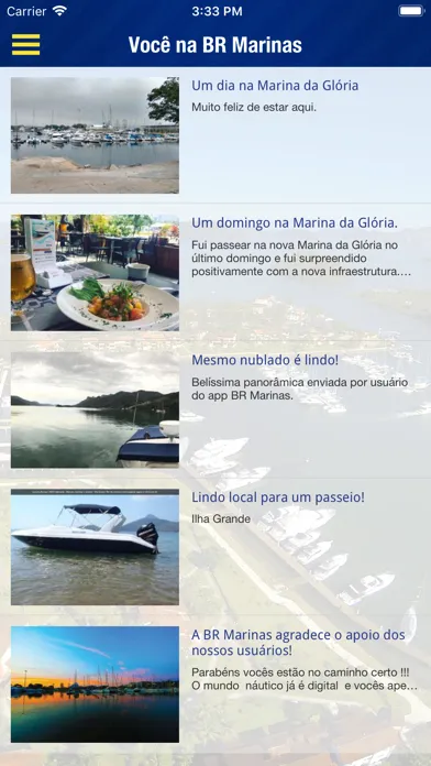 Capturas de tela do BR Marinas APP