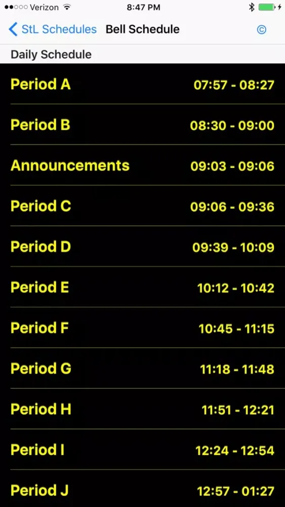 St. Laurence Bell Schedule Ekran Görüntüleri