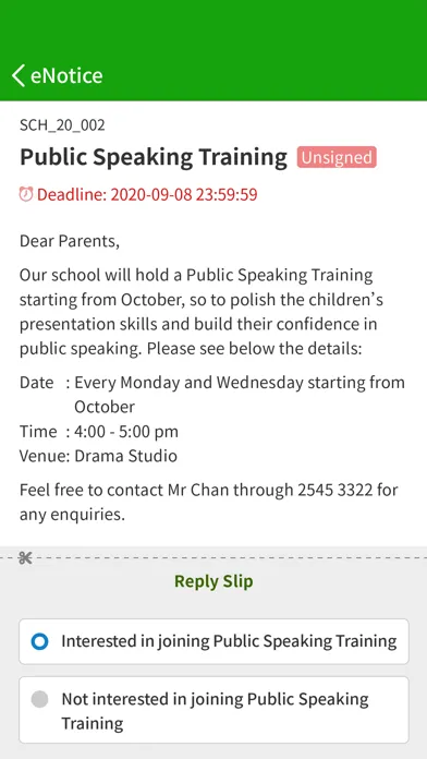 Ảnh chụp màn hình của eClass Parent Taiwan