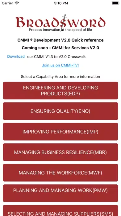 Broadsword CMMI V2.0 سکرین شاٹس